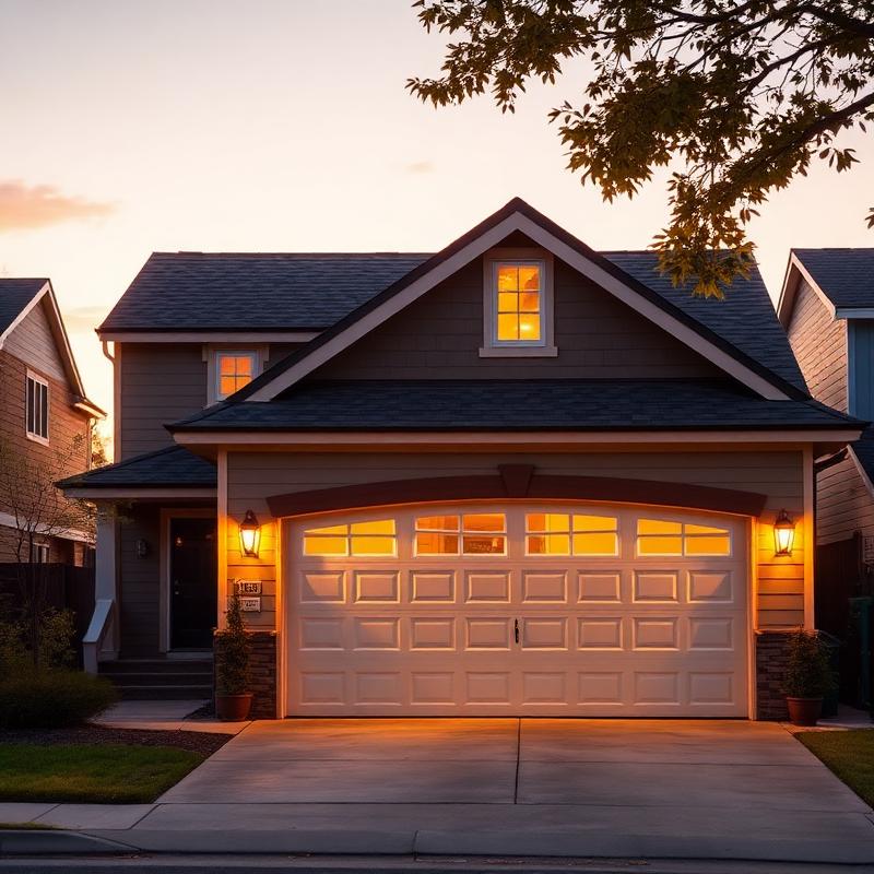 Beautiful home with garage door installed by Almira Garage Doors